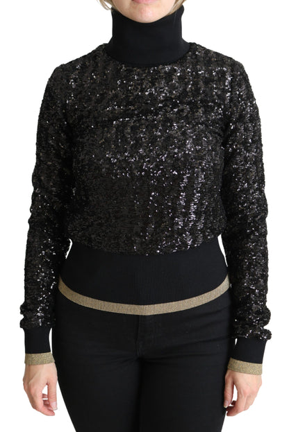 Dolce &amp; Gabbana Elegant Sequined Turtleneck Sweater