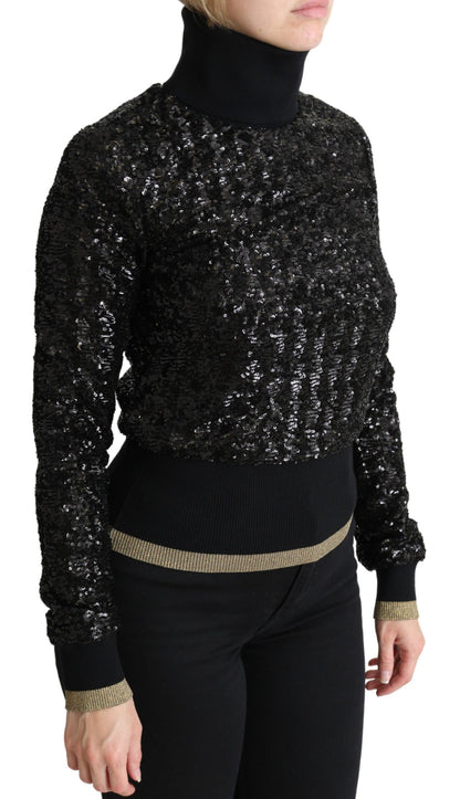 Dolce &amp; Gabbana Elegant Sequined Turtleneck Sweater