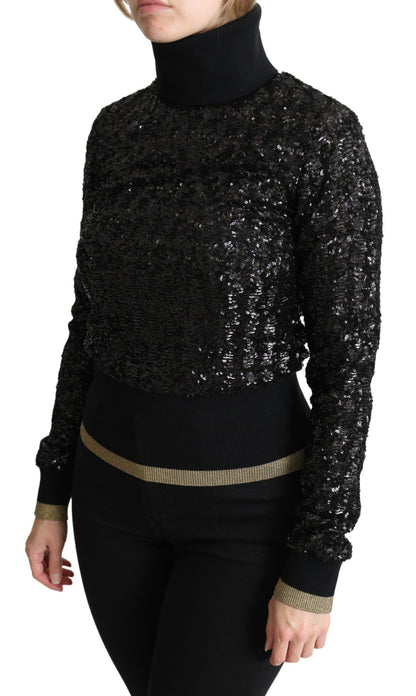 Dolce &amp; Gabbana Elegant Sequined Turtleneck Sweater