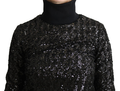 Dolce &amp; Gabbana Elegant Sequined Turtleneck Sweater