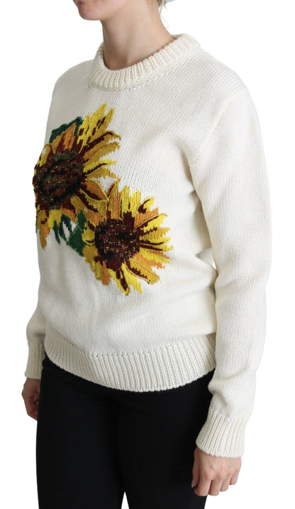 Dolce &amp; Gabbana Elegant Knitted Sunflower Sweater