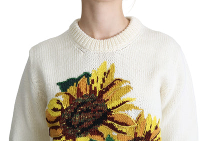 Dolce &amp; Gabbana Elegant Knitted Sunflower Sweater