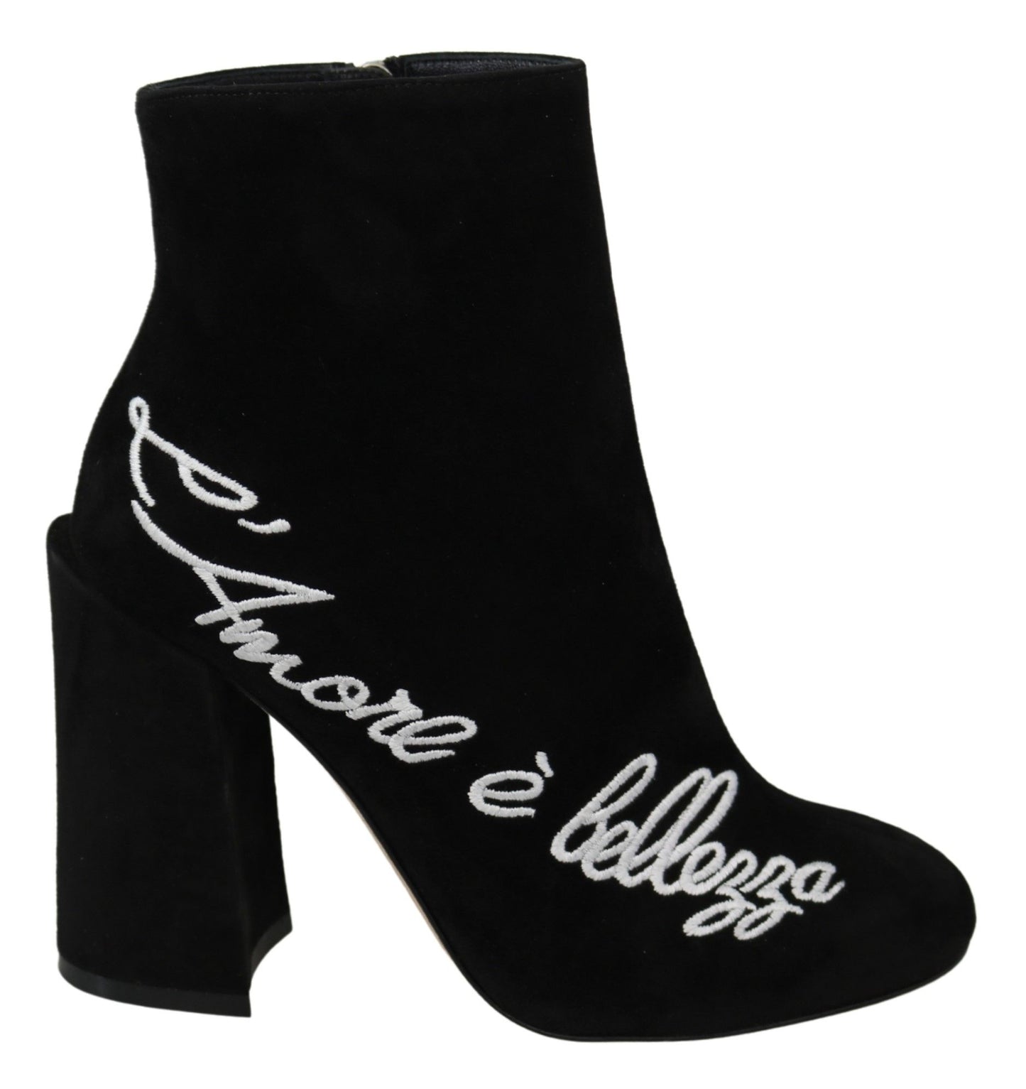 Dolce &amp; Gabbana Embroidered Ankle Boots in Lambskin Suede