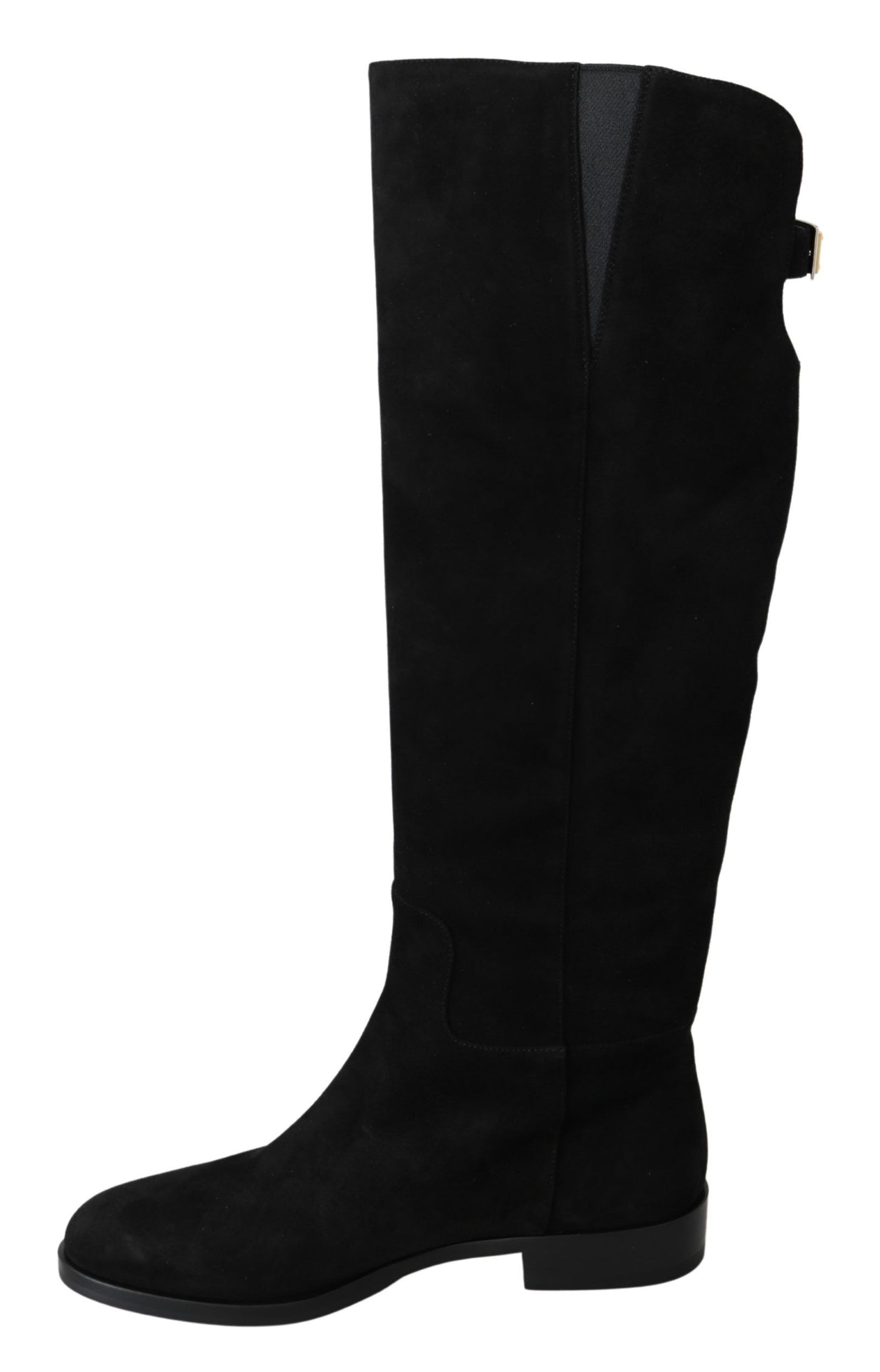 Dolce &amp; Gabbana Elegant Black Suede Knee High Boots