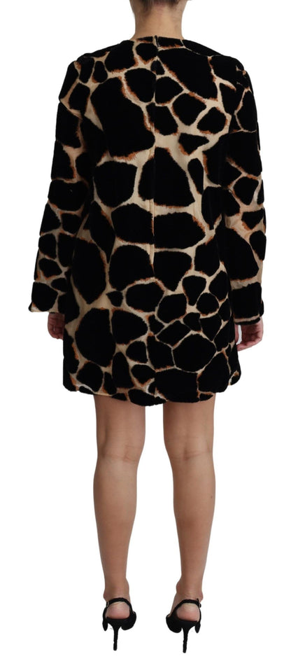 Dolce &amp; Gabbana Chic Giraffe Print Shift Mini Dress