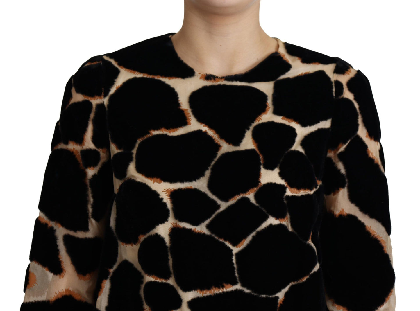 Dolce &amp; Gabbana Chic Giraffe Print Shift Mini Dress