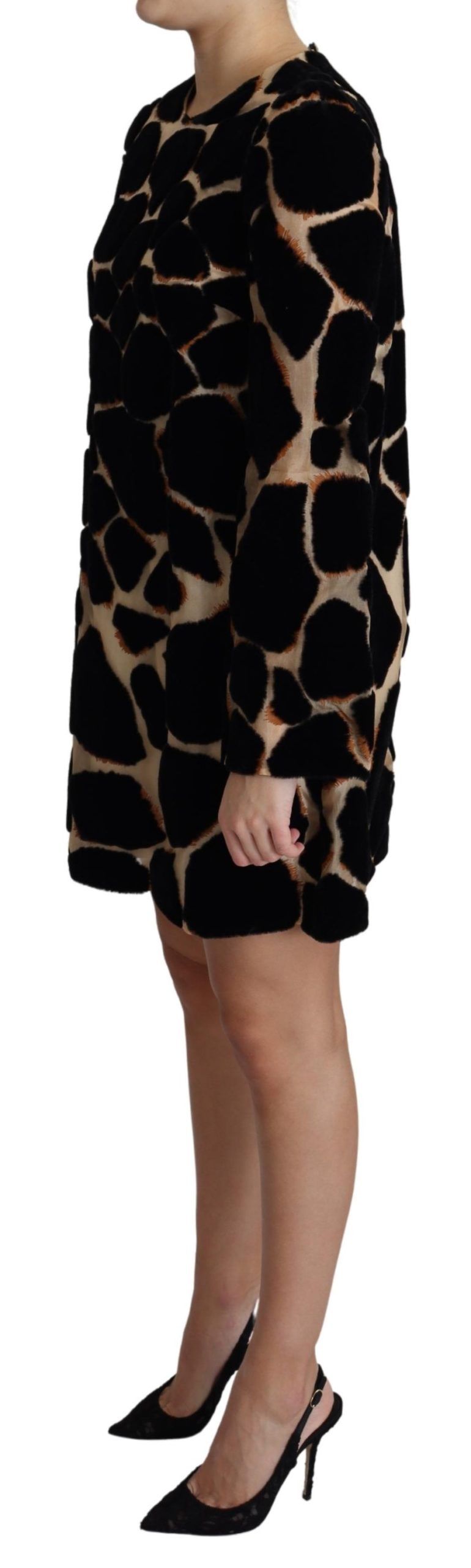 Dolce &amp; Gabbana Chic Giraffe Print Shift Mini Dress