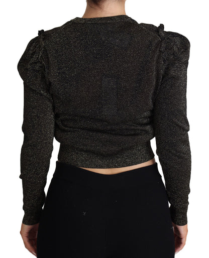 Dolce &amp; Gabbana Elegant Cropped Sweater with Logo Detail