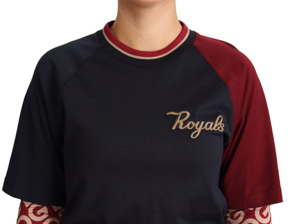 Dolce &amp; Gabbana Multicolor Royals Cotton Crewneck Sweater