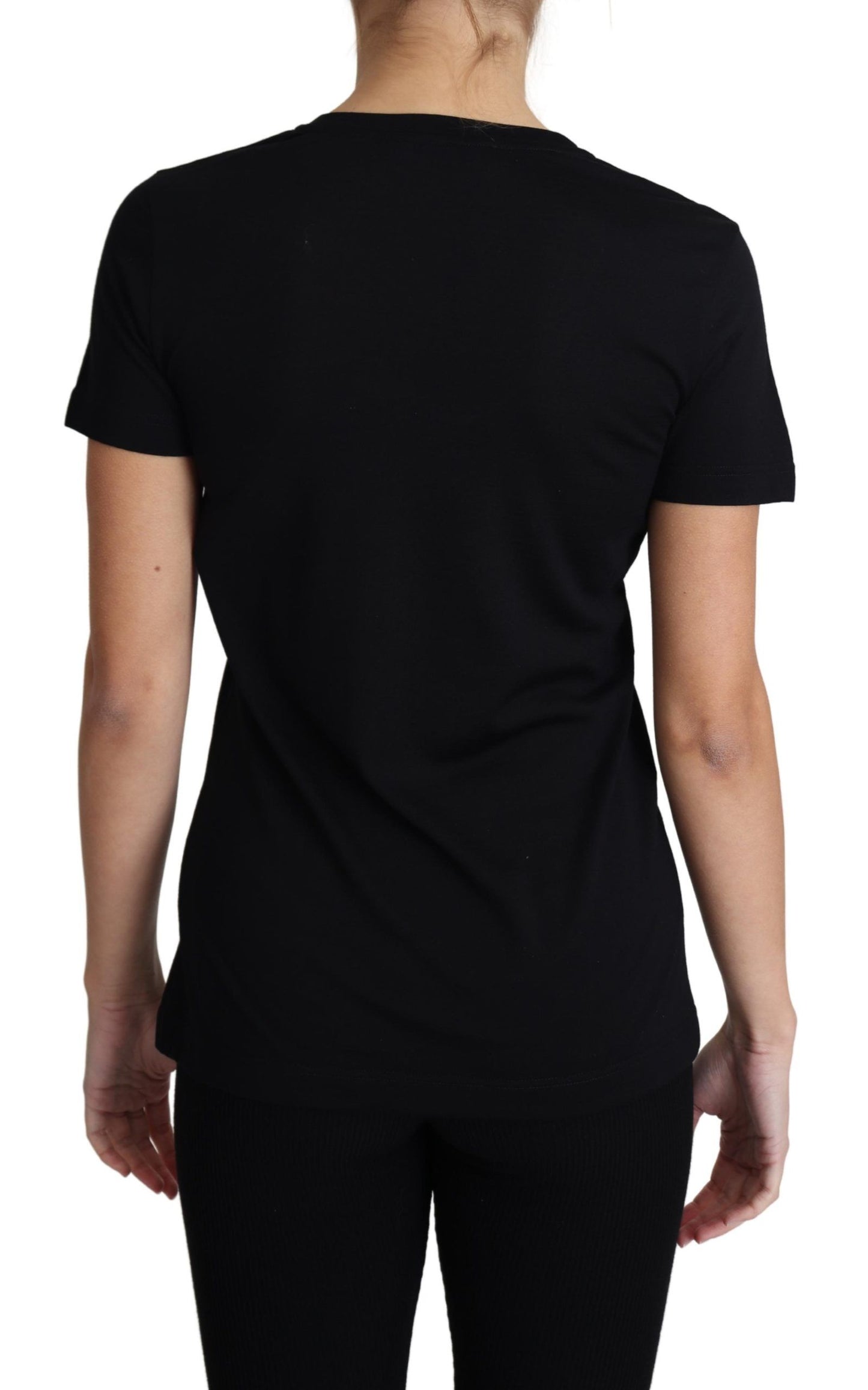 Dolce &amp; Gabbana Elegant Black Wool Round Neck T-Shirt