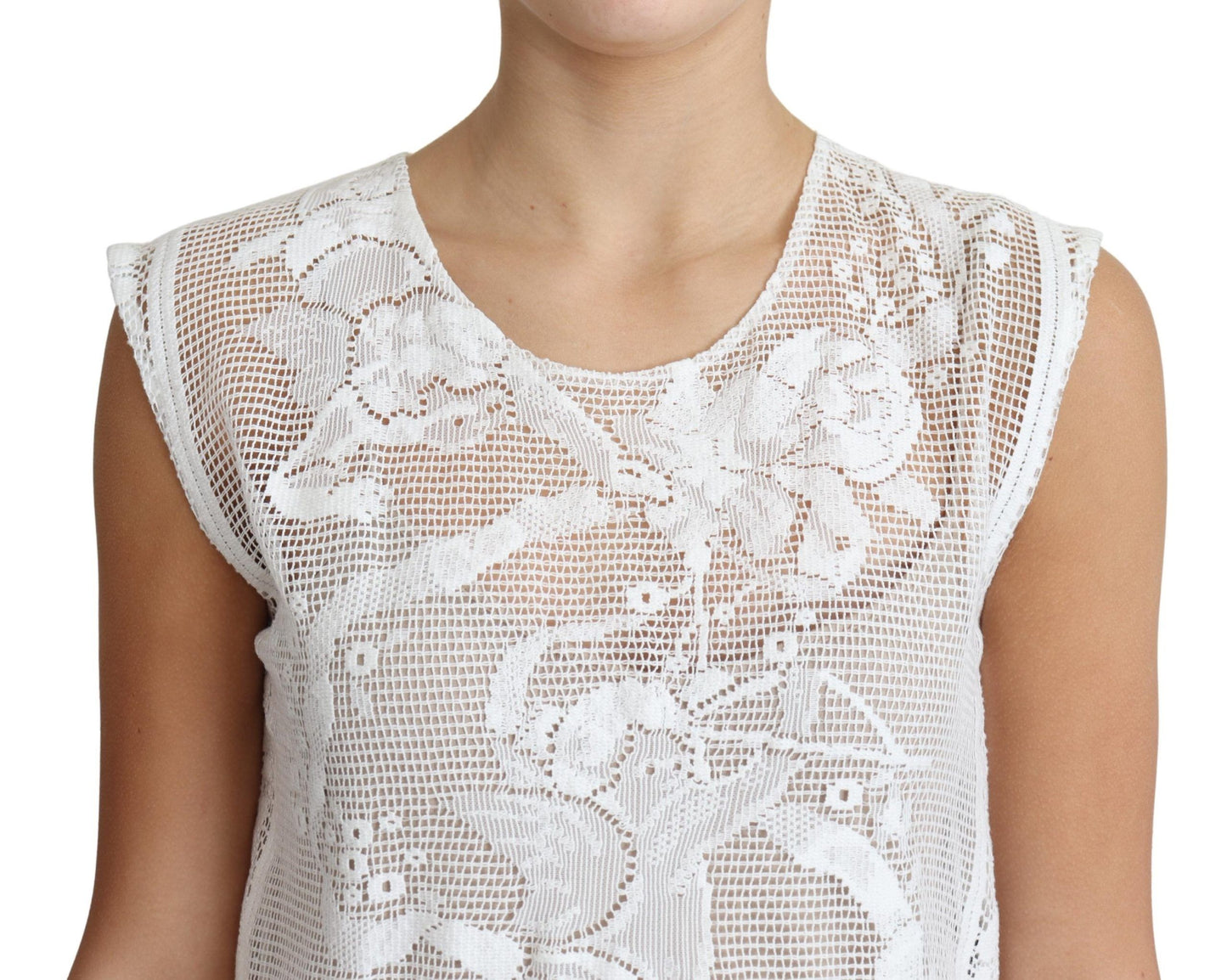 Dolce &amp; Gabbana Chic Lace Floral Sleeveless Top