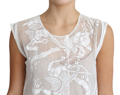 Dolce &amp; Gabbana Chic Lace Floral Sleeveless Top