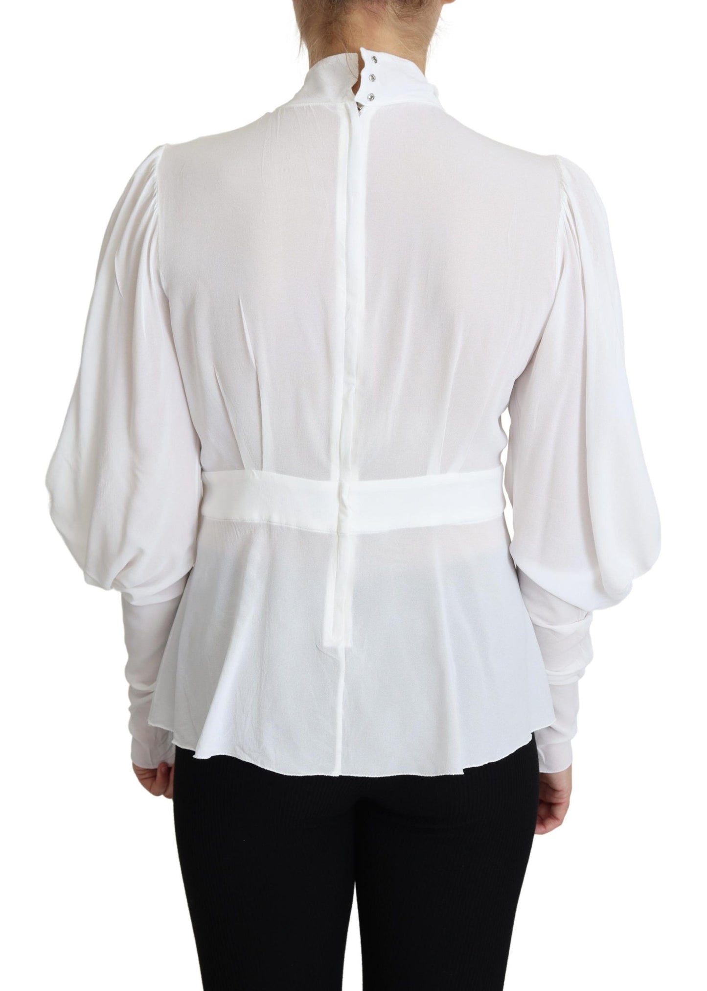 Dolce &amp; Gabbana Elegant Snow-White Viscose Blouse