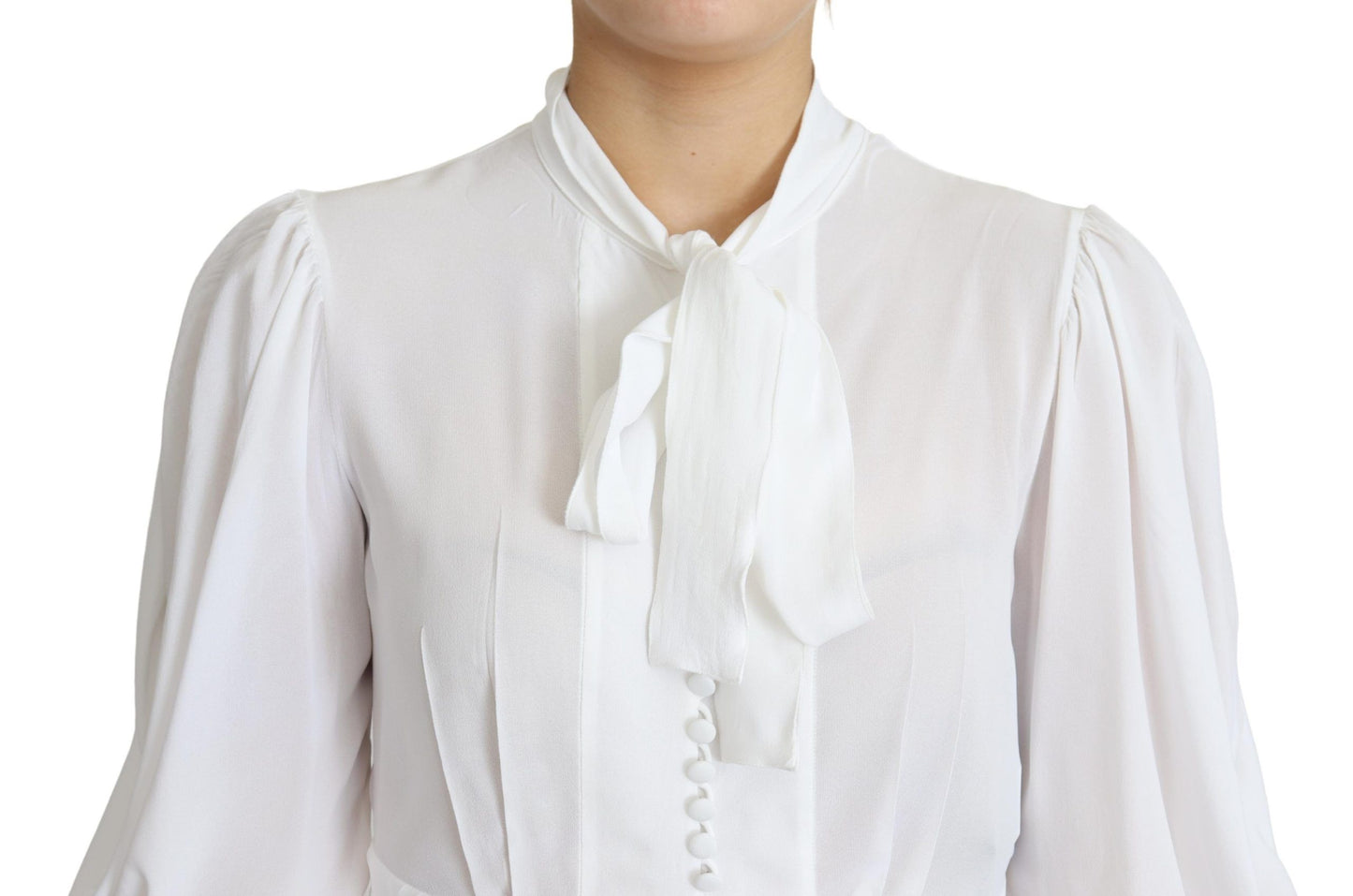 Dolce &amp; Gabbana Elegant Snow-White Viscose Blouse