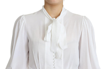 Dolce &amp; Gabbana Elegant Snow-White Viscose Blouse