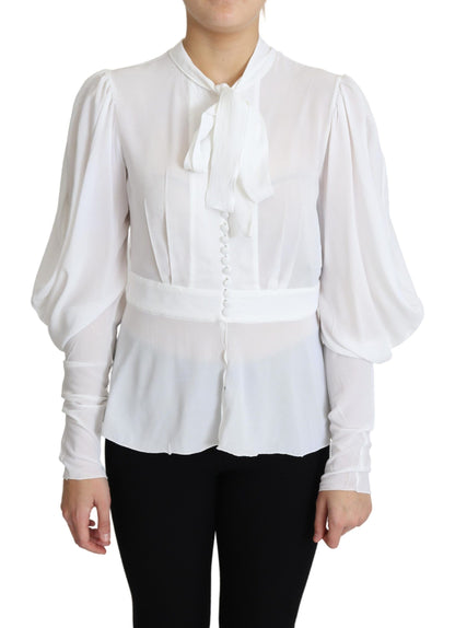 Dolce &amp; Gabbana Elegant Snow-White Viscose Blouse