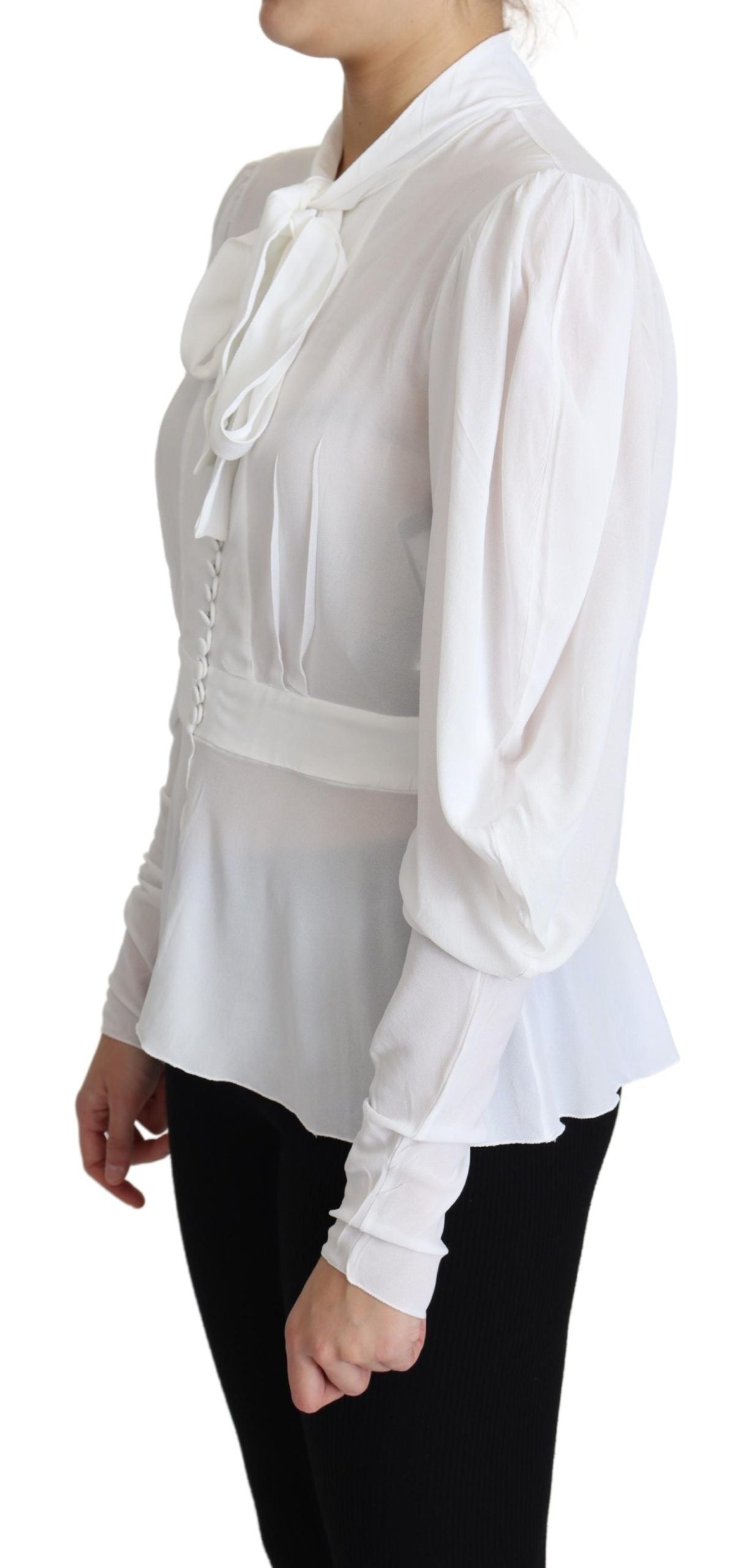 Dolce &amp; Gabbana Elegant Snow-White Viscose Blouse