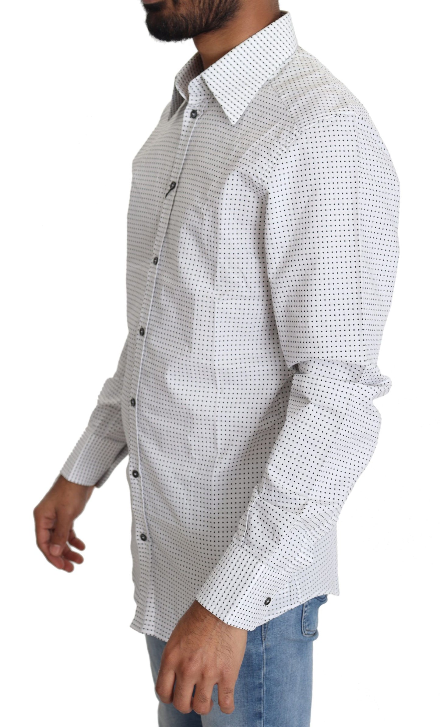 Dolce &amp; Gabbana Elegant Slim Fit Polka Dot Dress Shirt