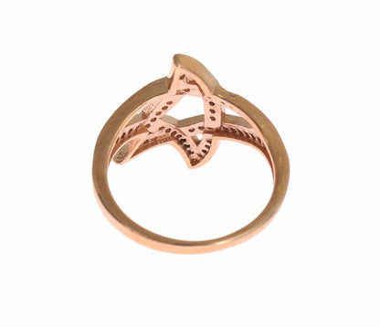 Nialaya Pink Gold Plated Silver CZ Crystal Ring