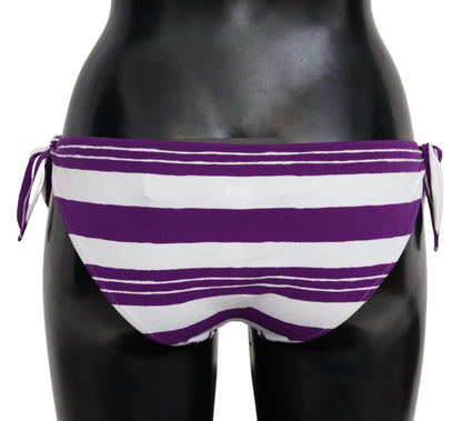 Dolce &amp; Gabbana Chic Striped Bikini Bottom - Effortless Poolside Glamour