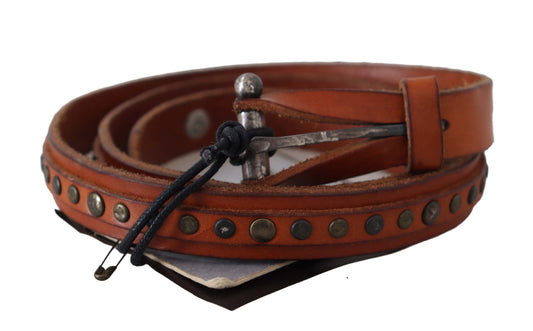 Scervino Street Elegant Leather Waist Belt in Brown