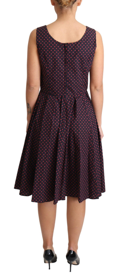 Dolce &amp; Gabbana Chic Polka Dotted A-Line Sleeveless Dress