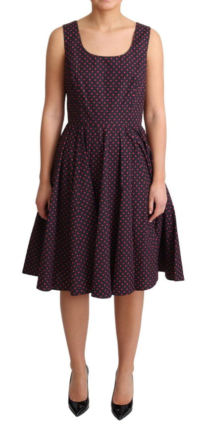 Dolce &amp; Gabbana Chic Polka Dotted A-Line Sleeveless Dress