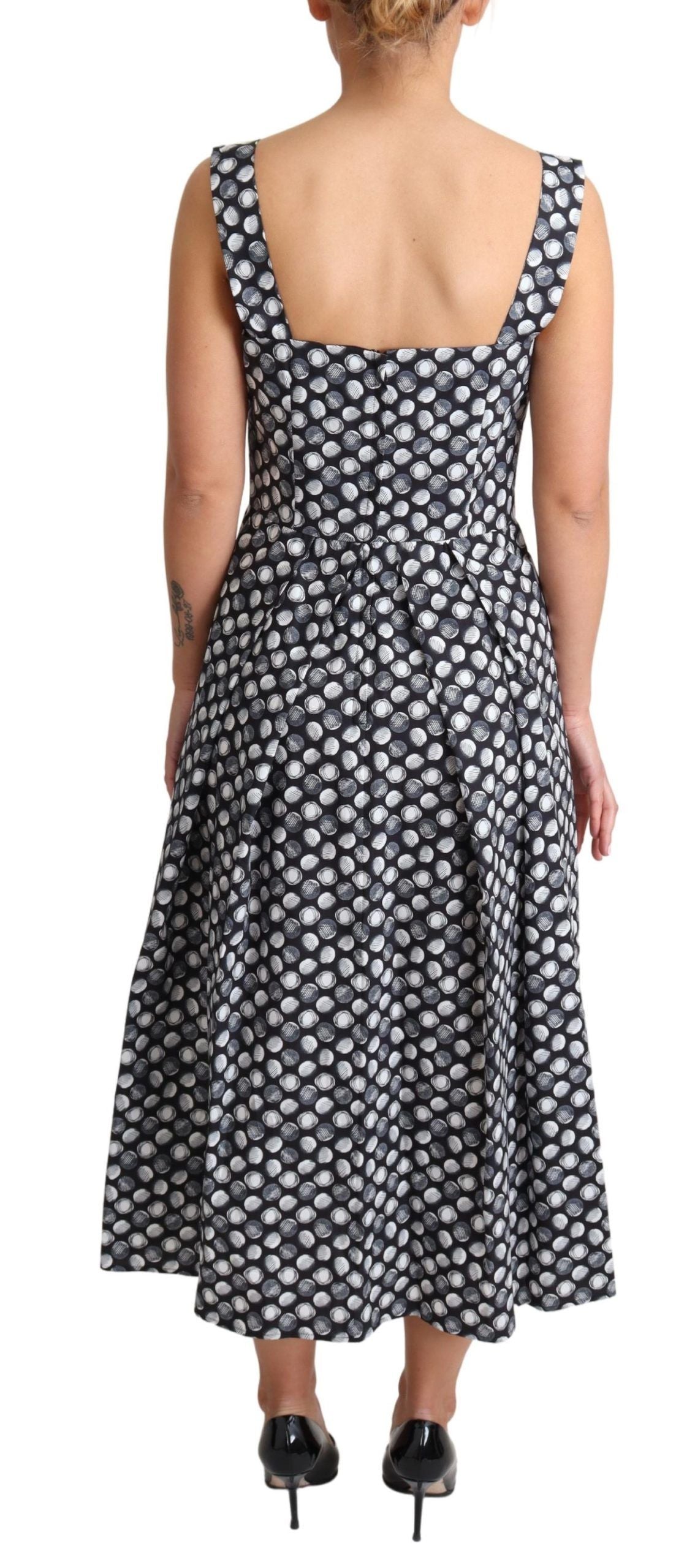 Dolce &amp; Gabbana Elegant Sleeveless Geometric Midi A-Line Dress