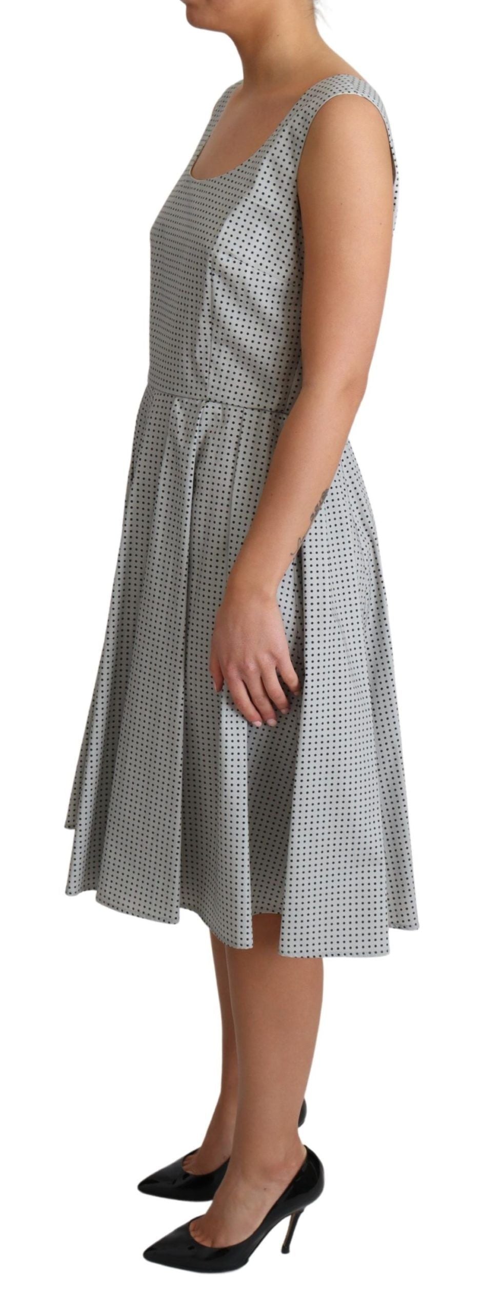 Dolce &amp; Gabbana Chic Polka Dotted Sleeveless A-Line Dress