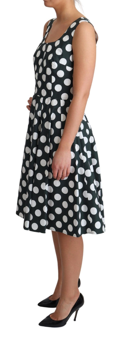 Dolce &amp; Gabbana Chic Polka Dot A-line Sleeveless Dress