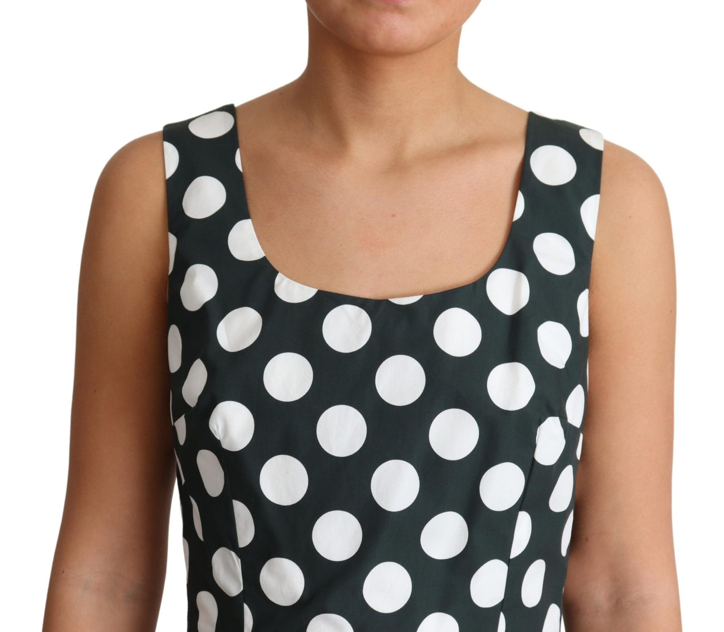 Dolce &amp; Gabbana Chic Polka Dot A-line Sleeveless Dress