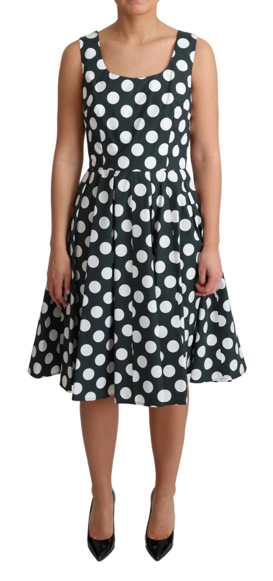 Dolce & Gabbana Chic Polka Dot A-line Sleeveless Dress