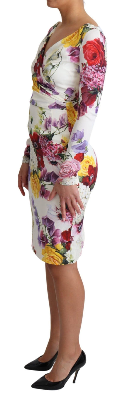 Dolce &amp; Gabbana Elegant Floral Sheath Silk Dress