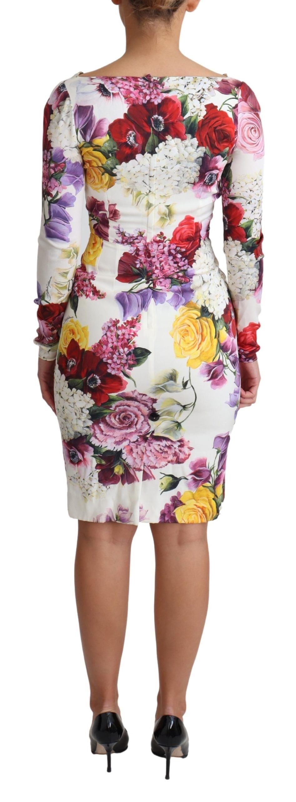 Dolce &amp; Gabbana Elegant Floral Sheath Silk Dress