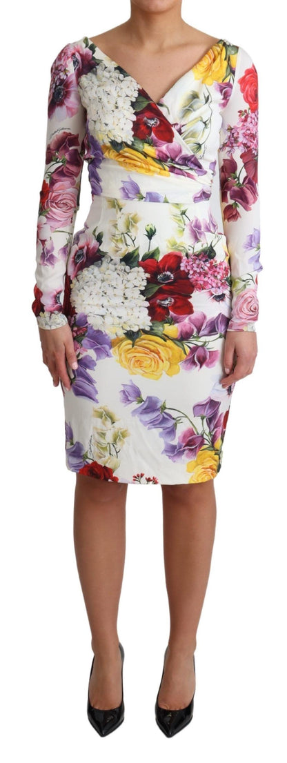 Dolce &amp; Gabbana Elegant Floral Sheath Silk Dress