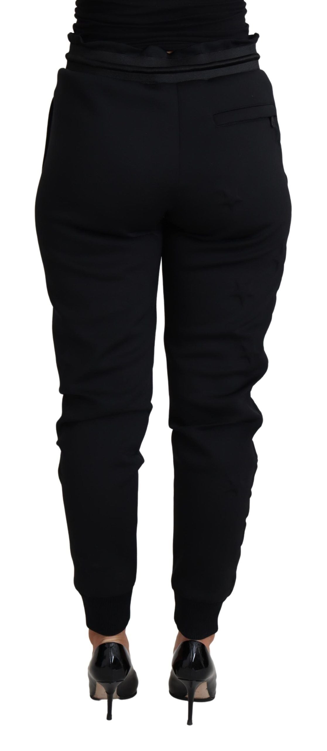 Dolce &amp; Gabbana Elegant Black Jogger Trousers with Iconic Logo