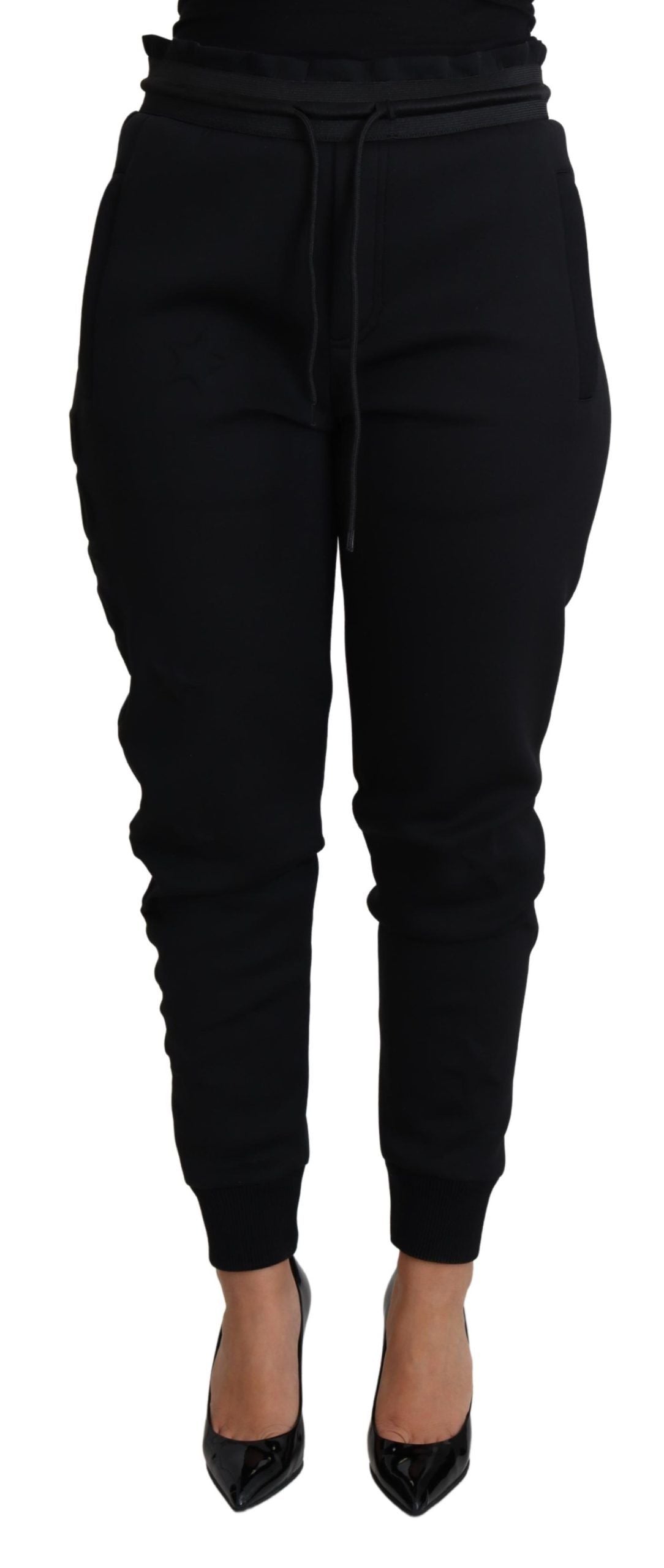 Dolce &amp; Gabbana Elegant Black Jogger Trousers with Iconic Logo