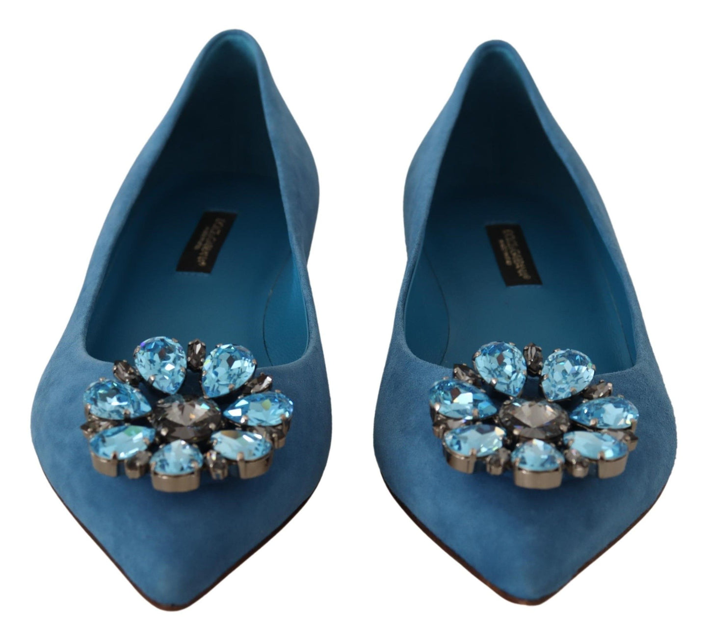 Dolce &amp; Gabbana Elegant Crystal-Embellished Suede Flats