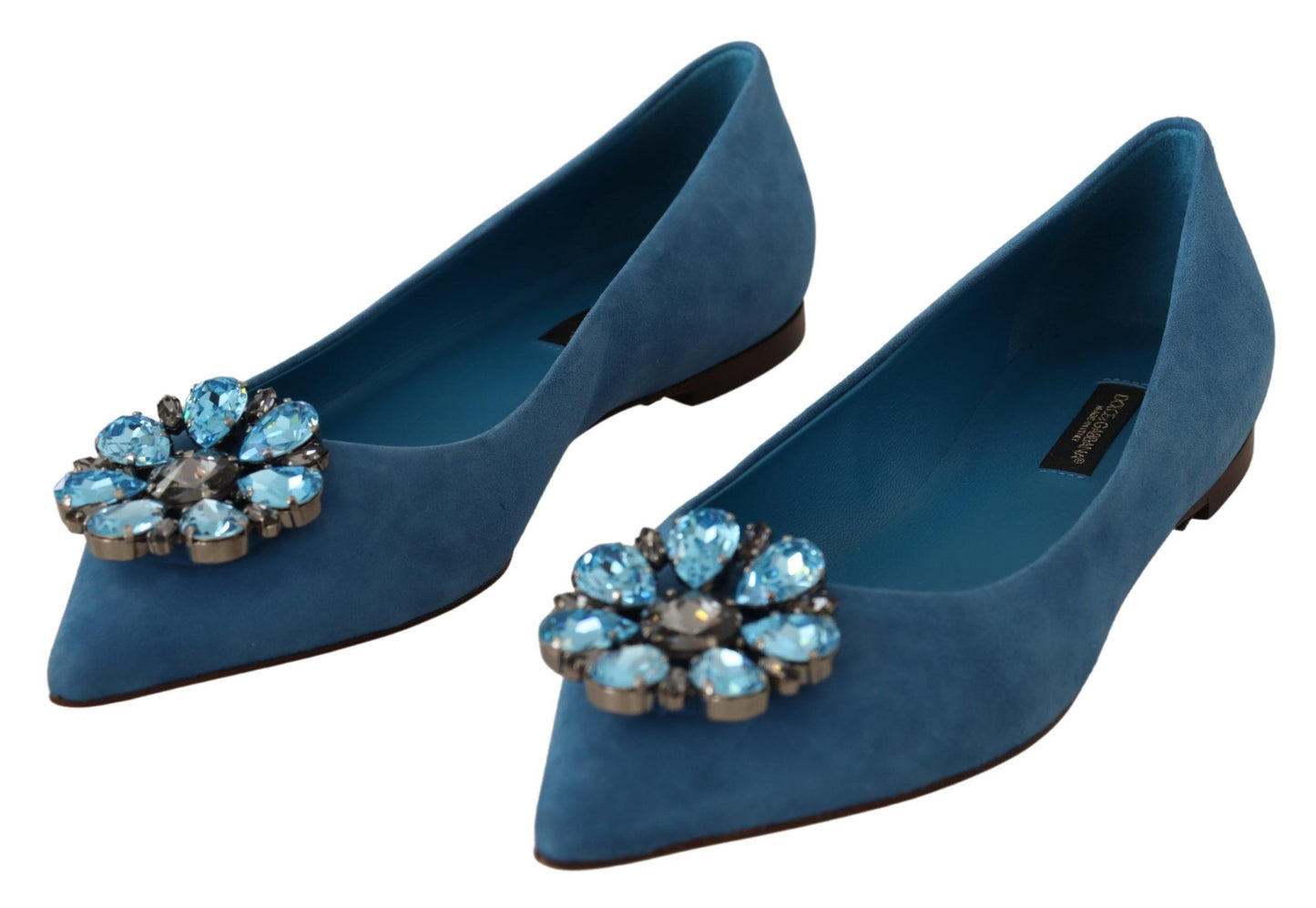 Dolce &amp; Gabbana Elegant Crystal-Embellished Suede Flats