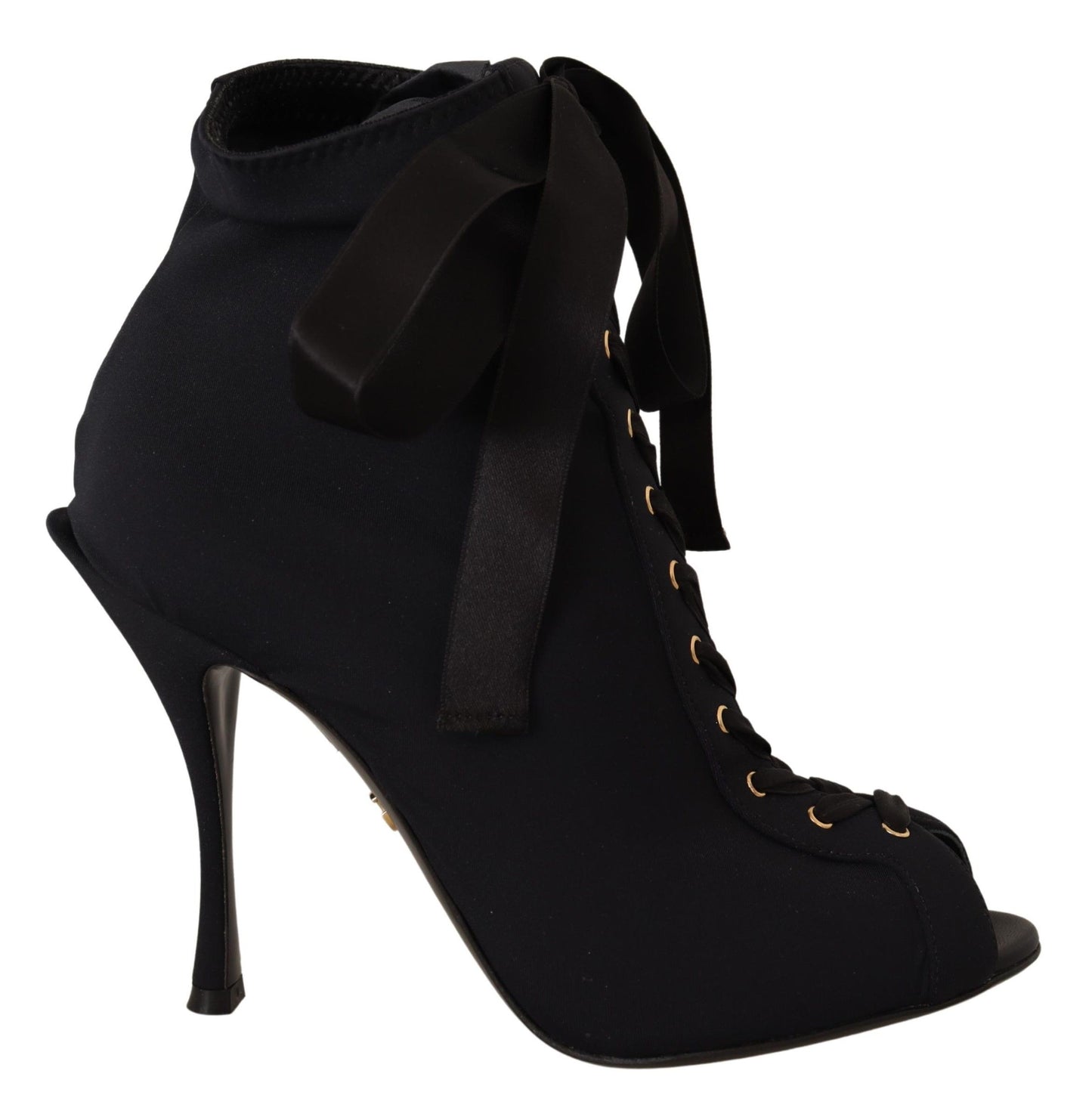 Dolce &amp; Gabbana Elegant Ankle Open Toe Heel Boots