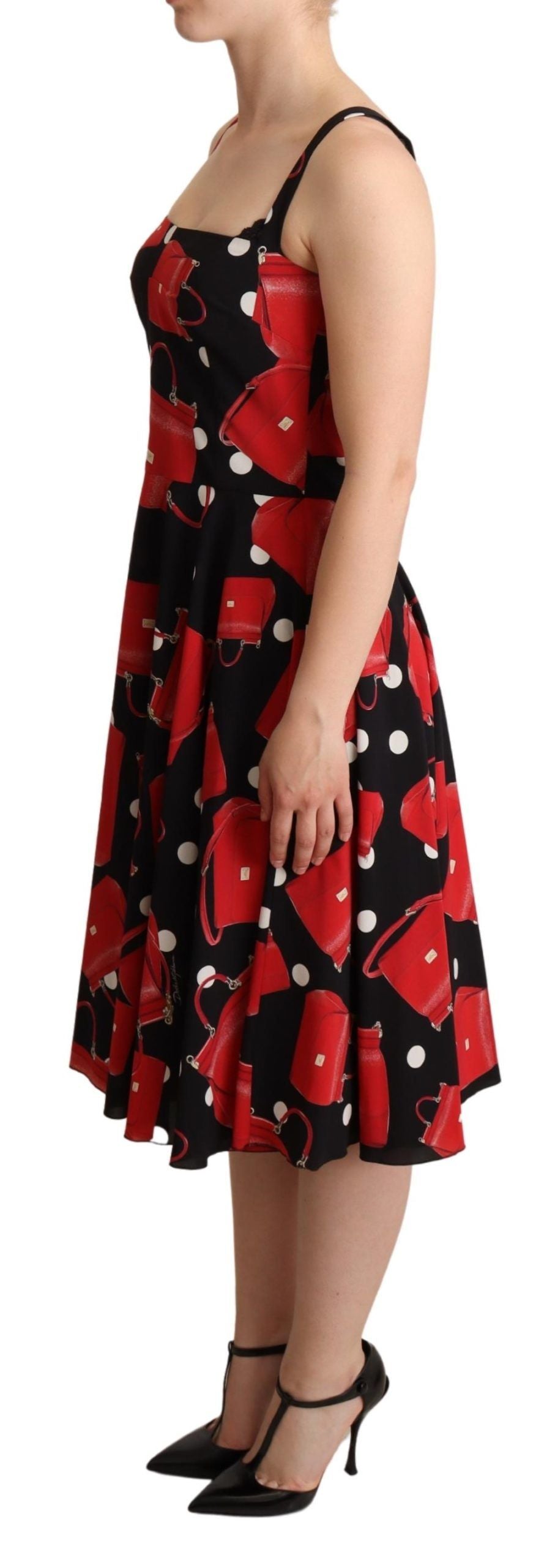 Dolce &amp; Gabbana Sicilian Bag Print Sleeveless Midi Dress