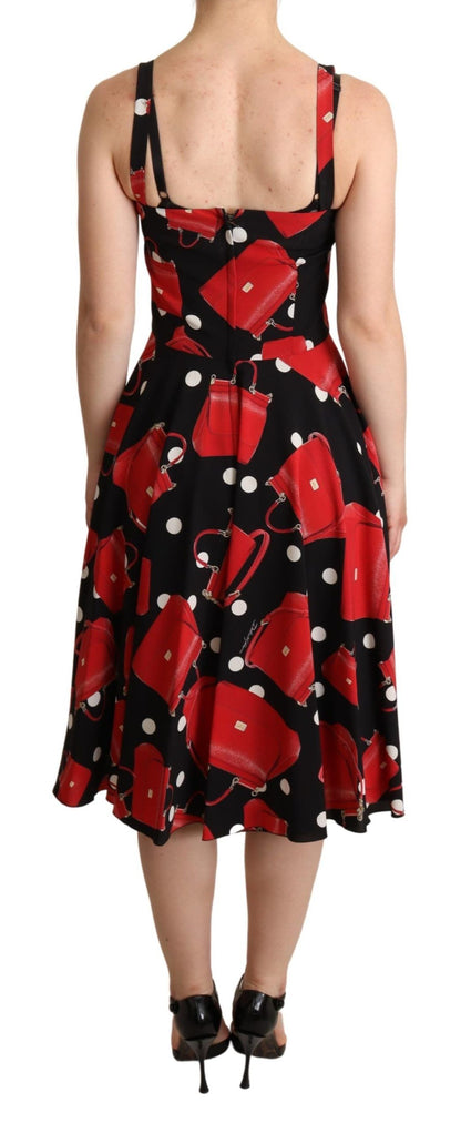 Dolce &amp; Gabbana Sicilian Bag Print Sleeveless Midi Dress