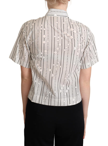 Dolce &amp; Gabbana Geometric Elegance Collared Polo Top