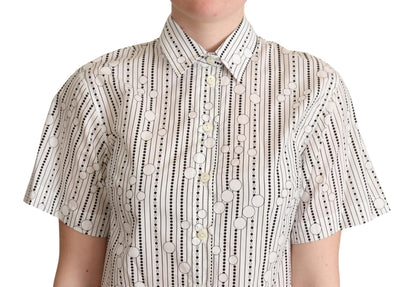 Dolce &amp; Gabbana Geometric Elegance Collared Polo Top