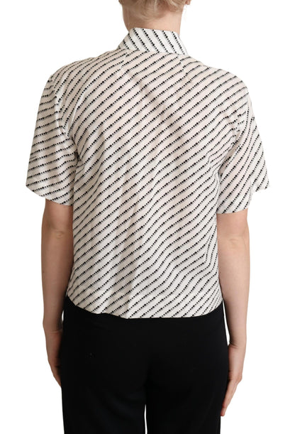 Dolce &amp; Gabbana Elegant Dotted Cotton Polo Top