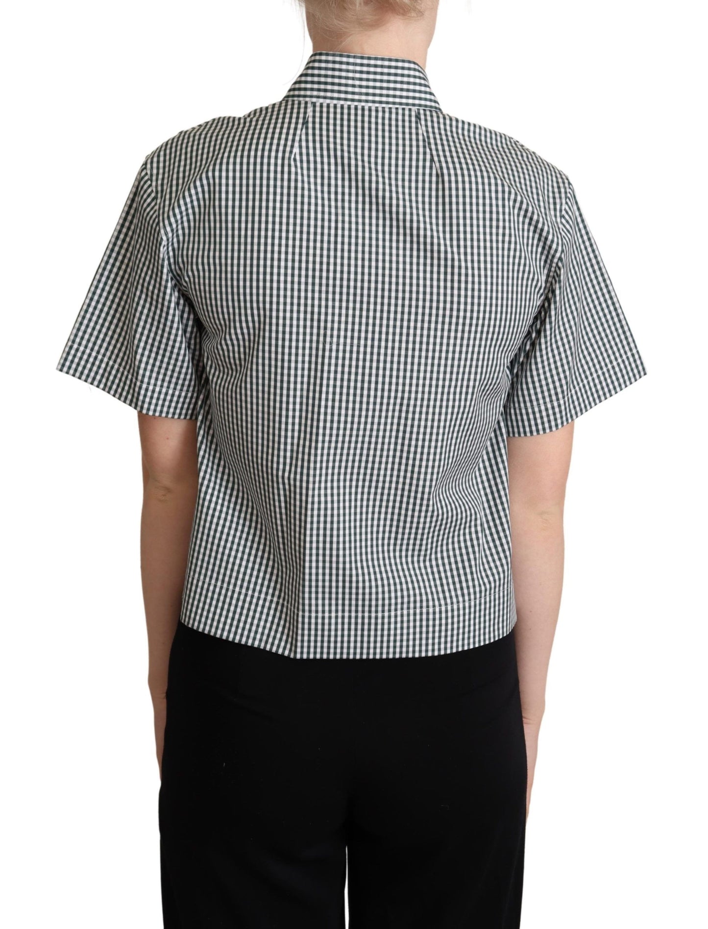 Dolce &amp; Gabbana Elegant Checkered Cotton Polo Top