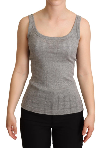 Dolce &amp; Gabbana Elegant Sleeveless Gray Tank Top