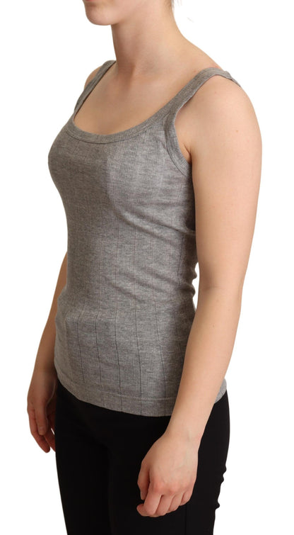 Dolce &amp; Gabbana Elegant Sleeveless Gray Tank Top