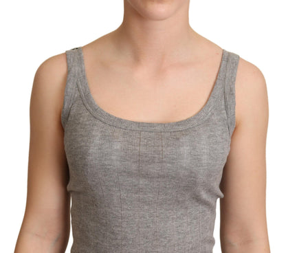 Dolce &amp; Gabbana Elegant Sleeveless Gray Tank Top