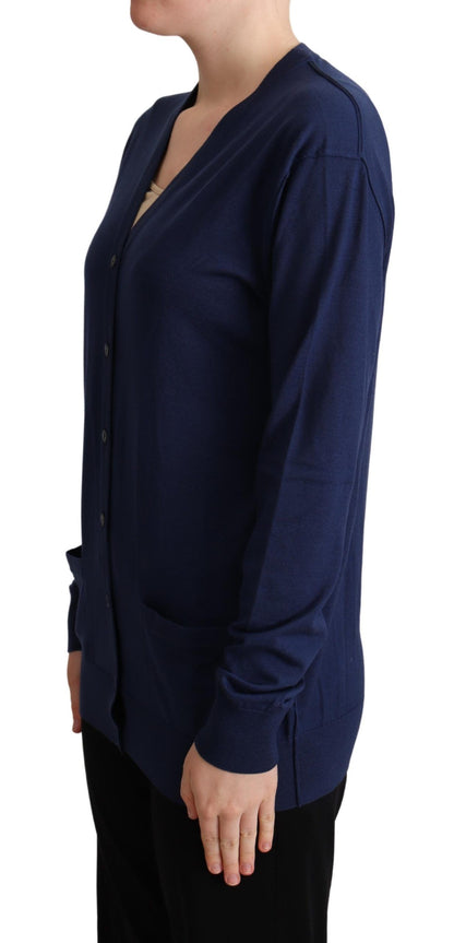 Dolce &amp; Gabbana Elegant Virgin Wool Blue Cardigan